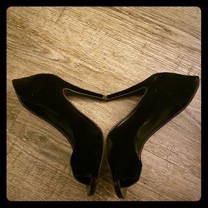 Black Velvet Open Toes